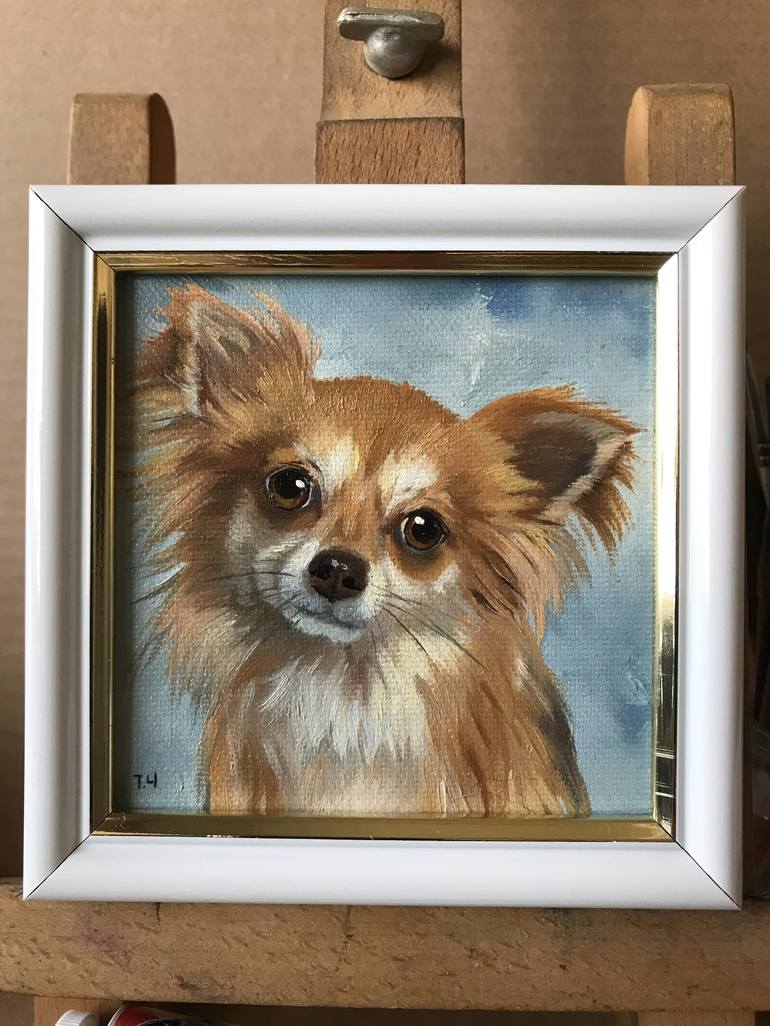 Original Contemporary Dogs Painting by Tatjana Cechun