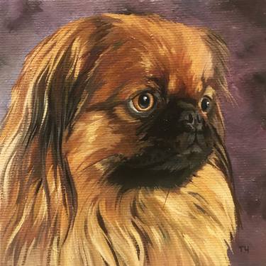 Original Fine Art Dogs Paintings by Tatjana Cechun