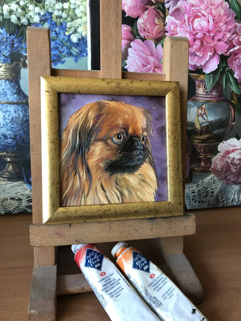 Original Dogs Painting by Tatjana Cechun