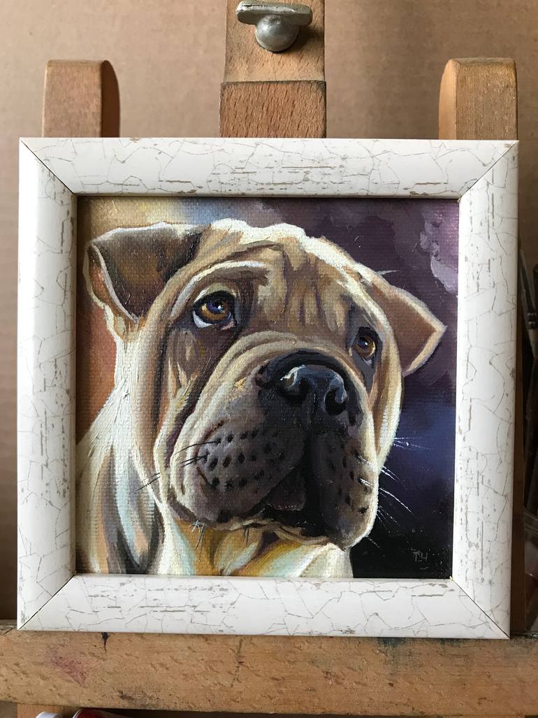 Original Contemporary Dogs Painting by Tatjana Cechun