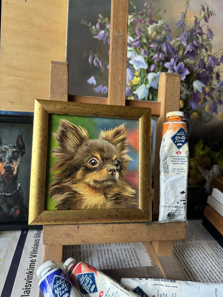 Original Contemporary Dogs Painting by Tatjana Cechun