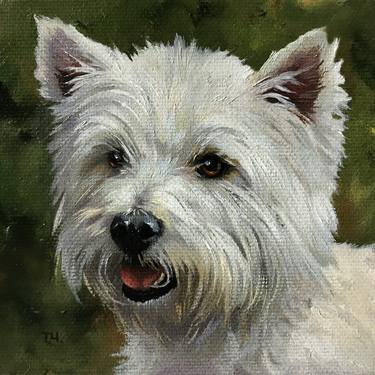 Original Fine Art Dogs Paintings by Tatjana Cechun