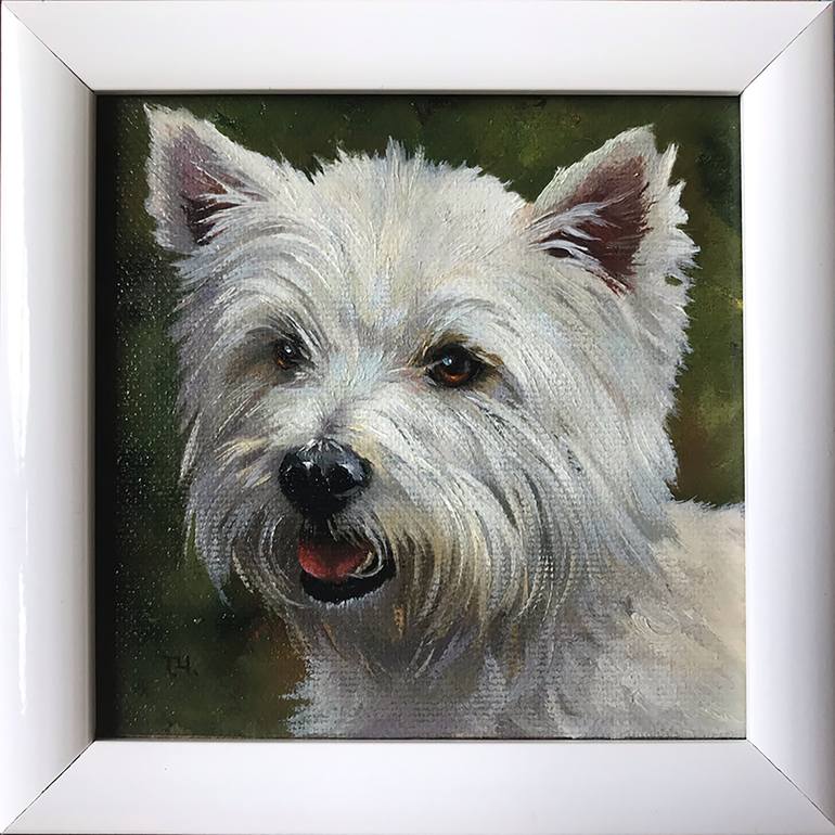 Original Contemporary Dogs Painting by Tatjana Cechun