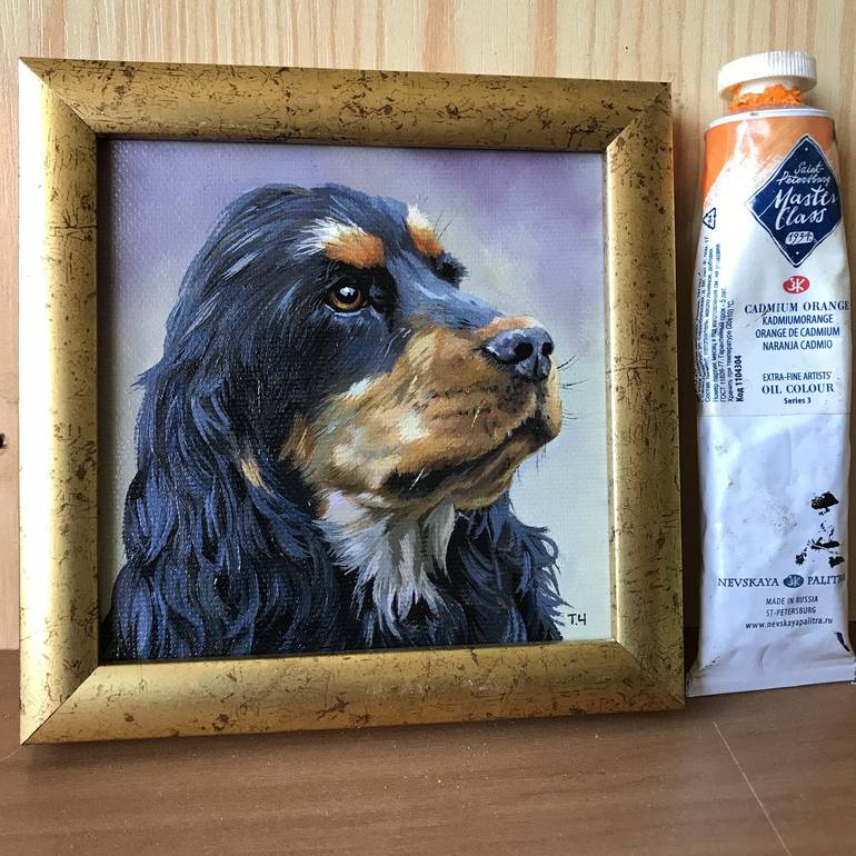 Original Contemporary Dogs Painting by Tatjana Cechun