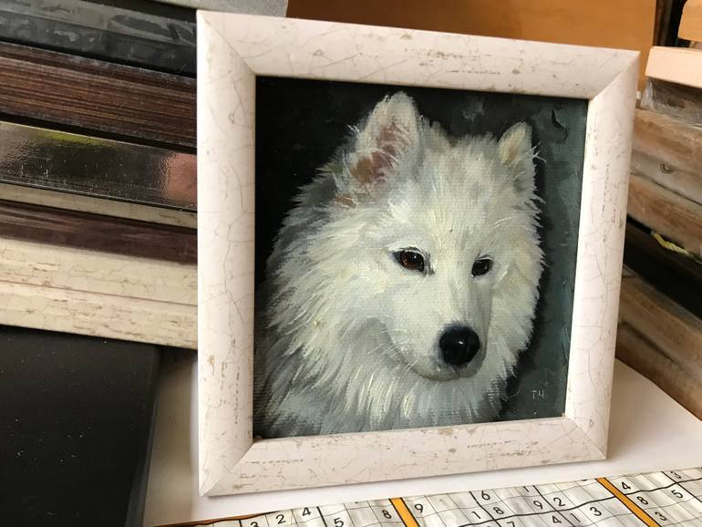 Original Contemporary Dogs Painting by Tatjana Cechun