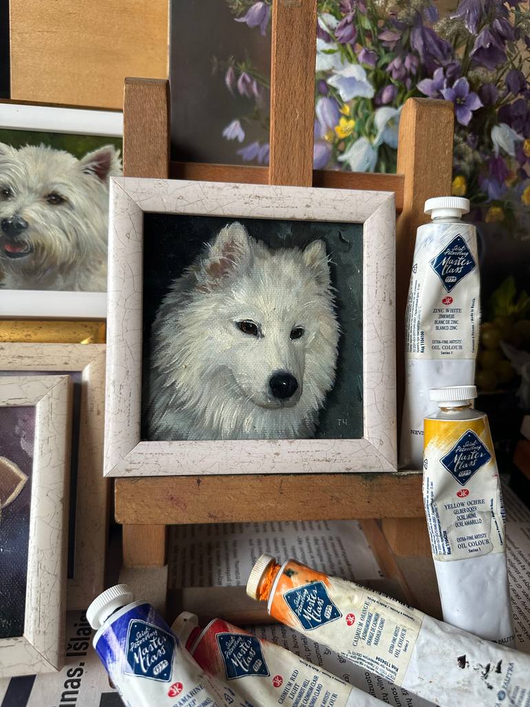 Original Contemporary Dogs Painting by Tatjana Cechun