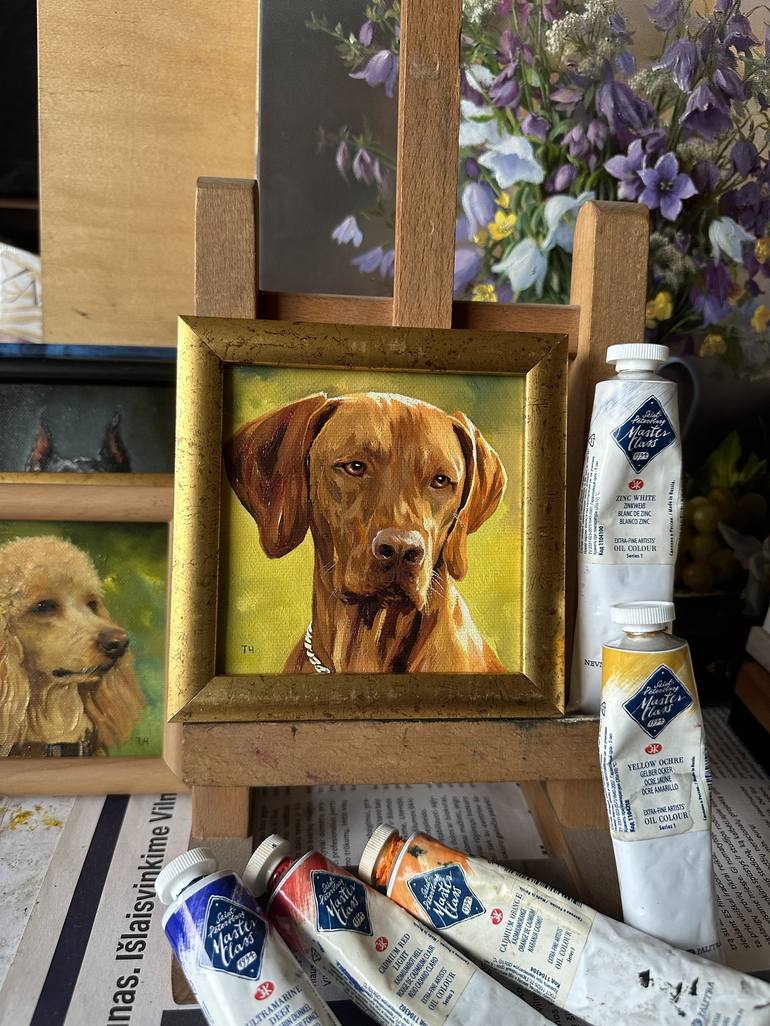 Original Dogs Painting by Tatjana Cechun