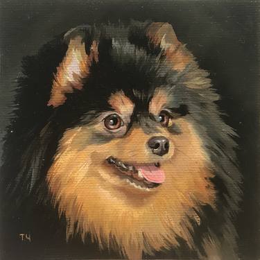 Original Fine Art Dogs Paintings by Tatjana Cechun