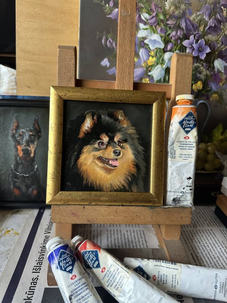 Original Dogs Painting by Tatjana Cechun