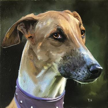 Print of Fine Art Dogs Paintings by Tatjana Cechun