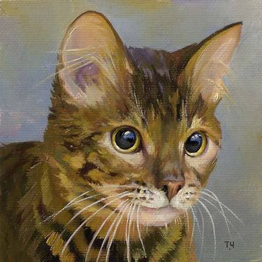 Original Contemporary Cats Paintings by Tatjana Cechun