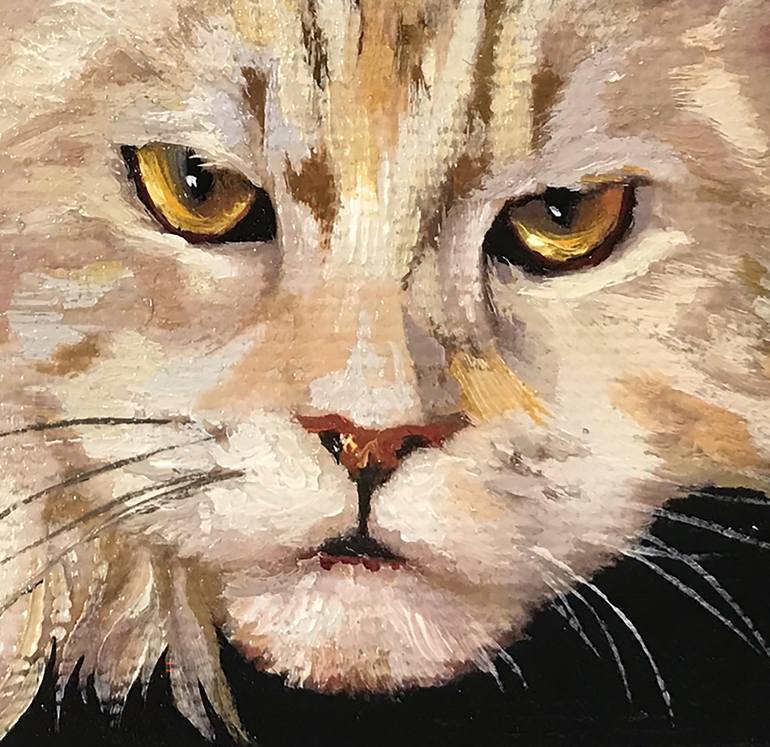 Original Cats Painting by Tatjana Cechun