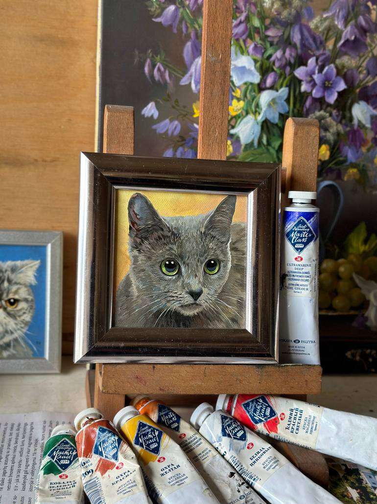 Original Contemporary Cats Painting by Tatjana Cechun