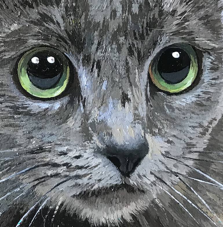 Original Contemporary Cats Painting by Tatjana Cechun
