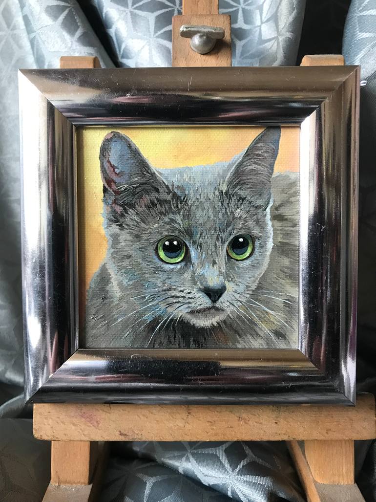 Original Contemporary Cats Painting by Tatjana Cechun