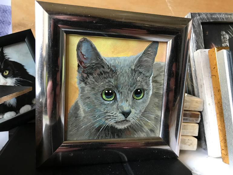 Original Contemporary Cats Painting by Tatjana Cechun