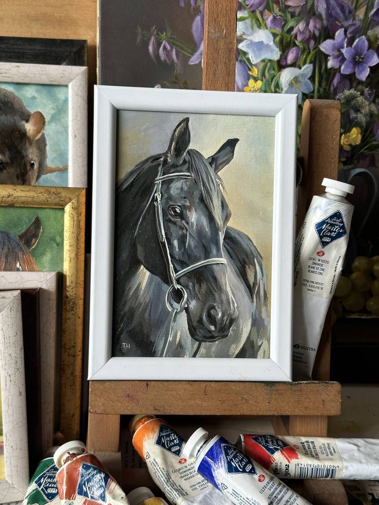 Original Contemporary Horse Painting by Tatjana Cechun