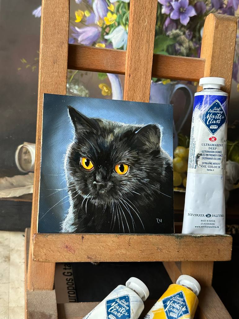 Original Contemporary Cats Painting by Tatjana Cechun