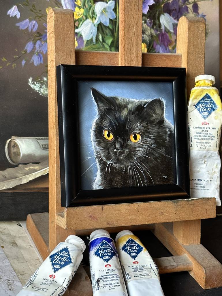 Original Cats Painting by Tatjana Cechun