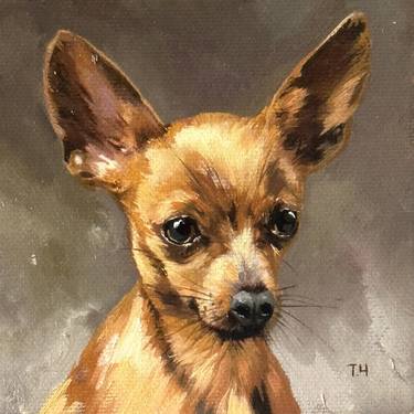 Print of Fine Art Dogs Paintings by Tatjana Cechun