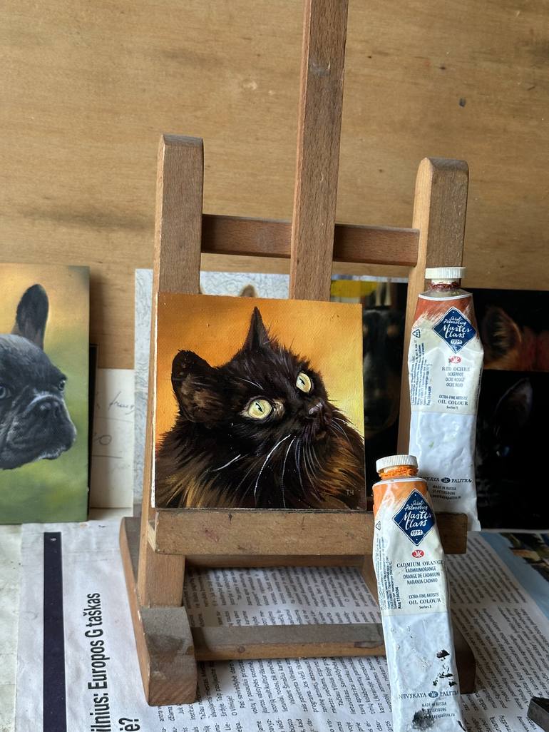 Original Cats Painting by Tatjana Cechun