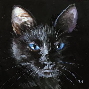 Original Cats Paintings by Tatjana Cechun