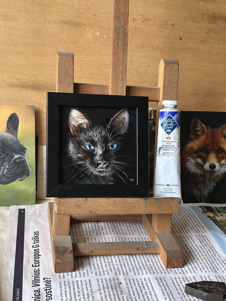 Original Contemporary Cats Painting by Tatjana Cechun