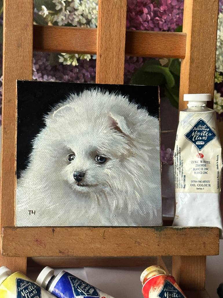 Original Contemporary Dogs Painting by Tatjana Cechun