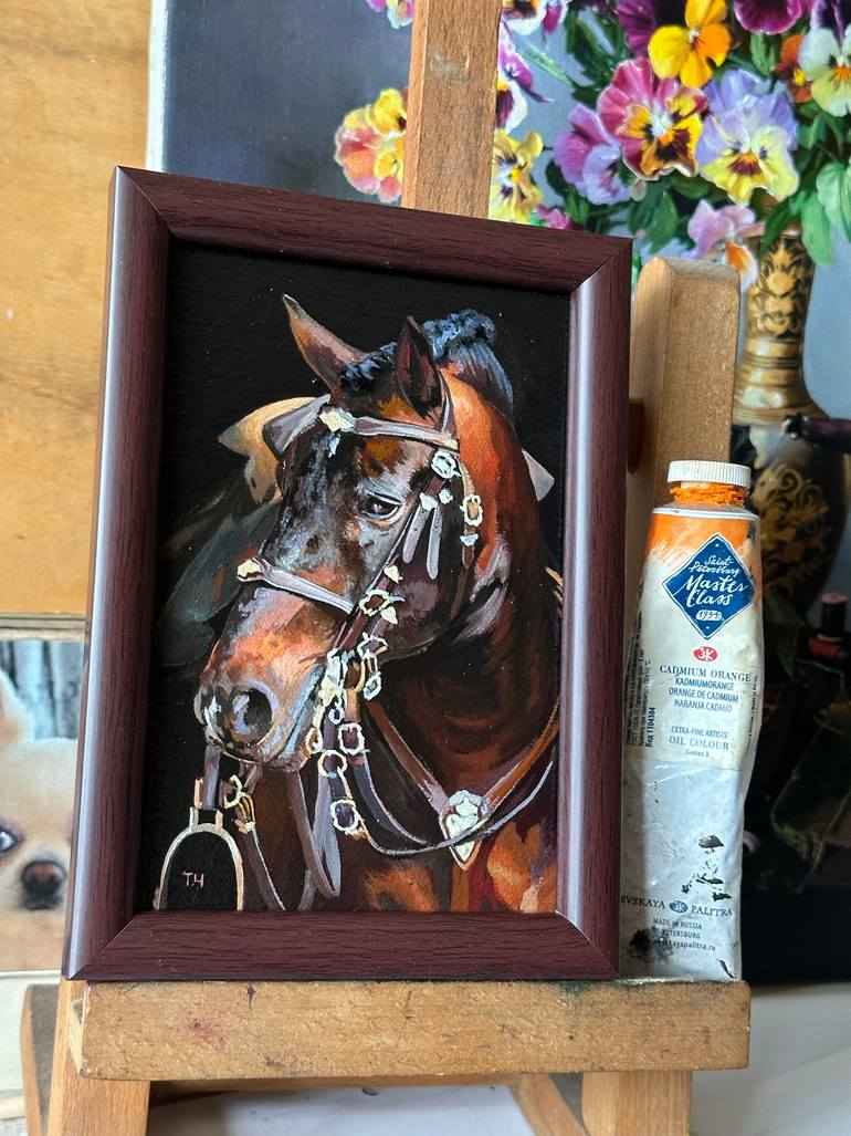 Original Contemporary Horse Painting by Tatjana Cechun
