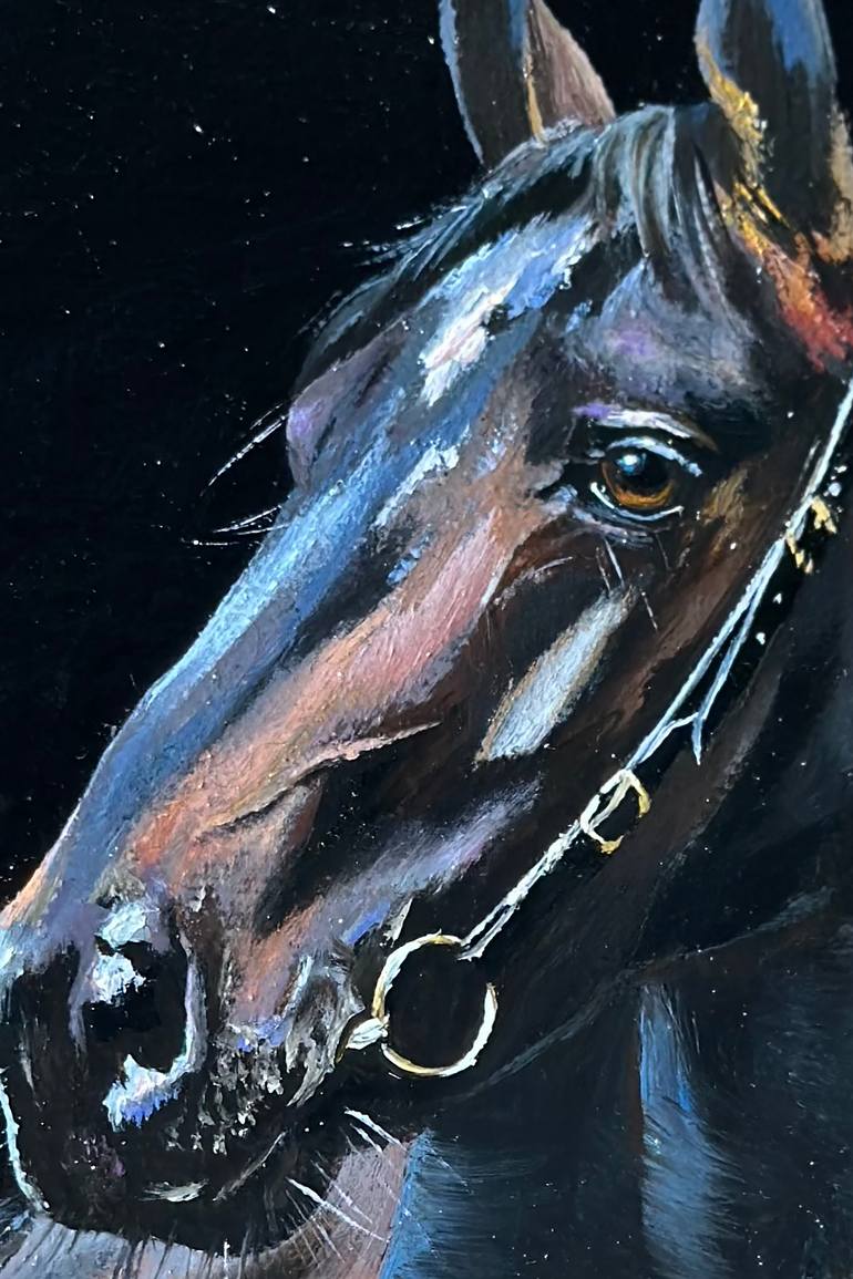 Original Contemporary Horse Painting by Tatjana Cechun