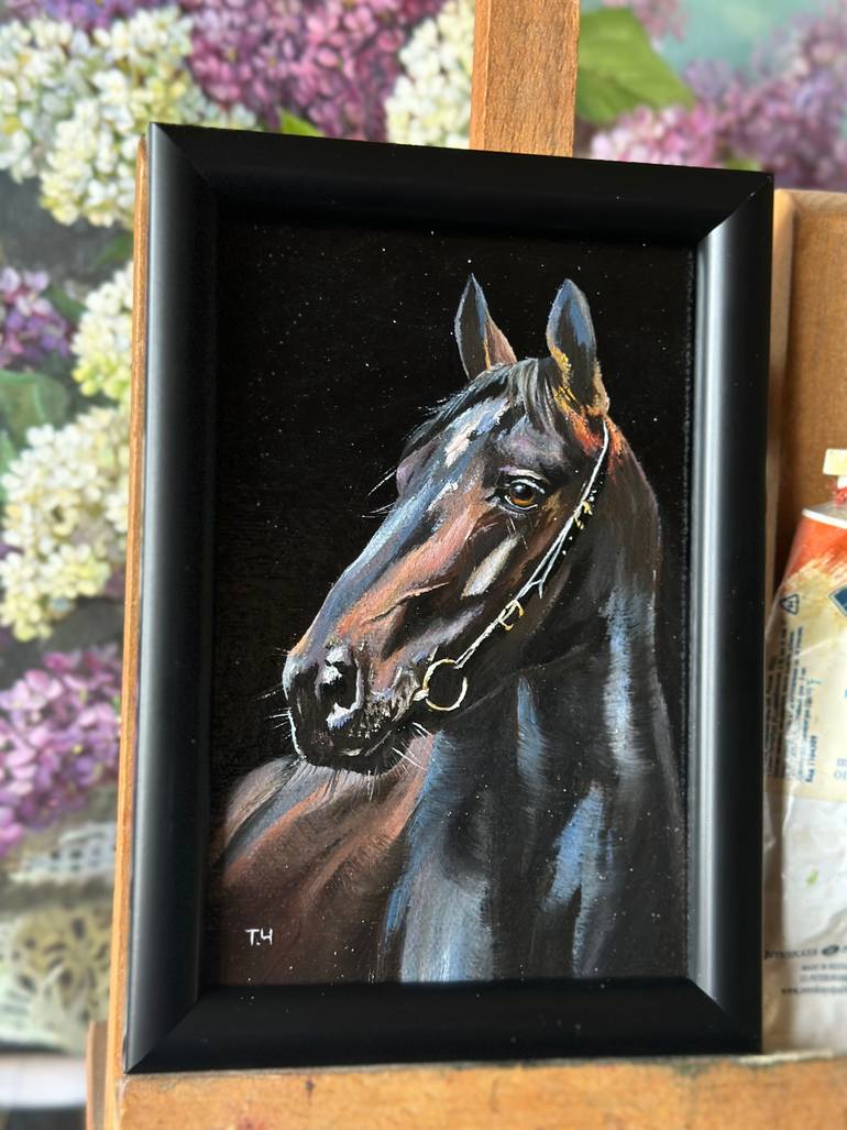 Original Contemporary Horse Painting by Tatjana Cechun