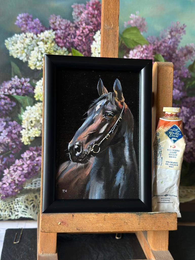 Original Contemporary Horse Painting by Tatjana Cechun