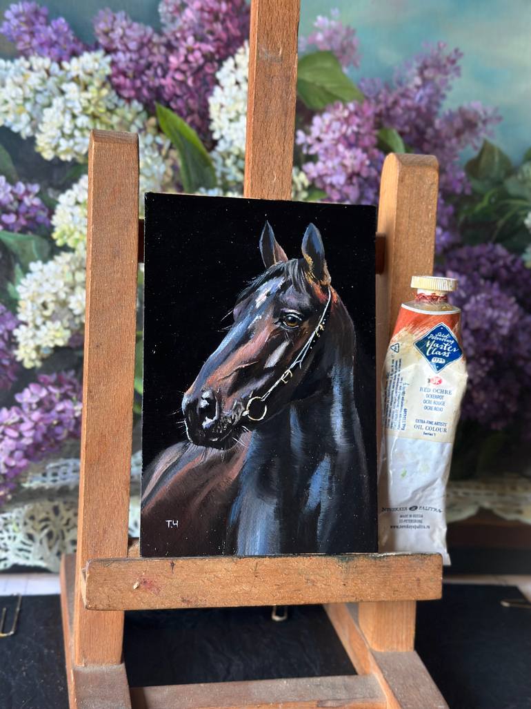 Original Contemporary Horse Painting by Tatjana Cechun