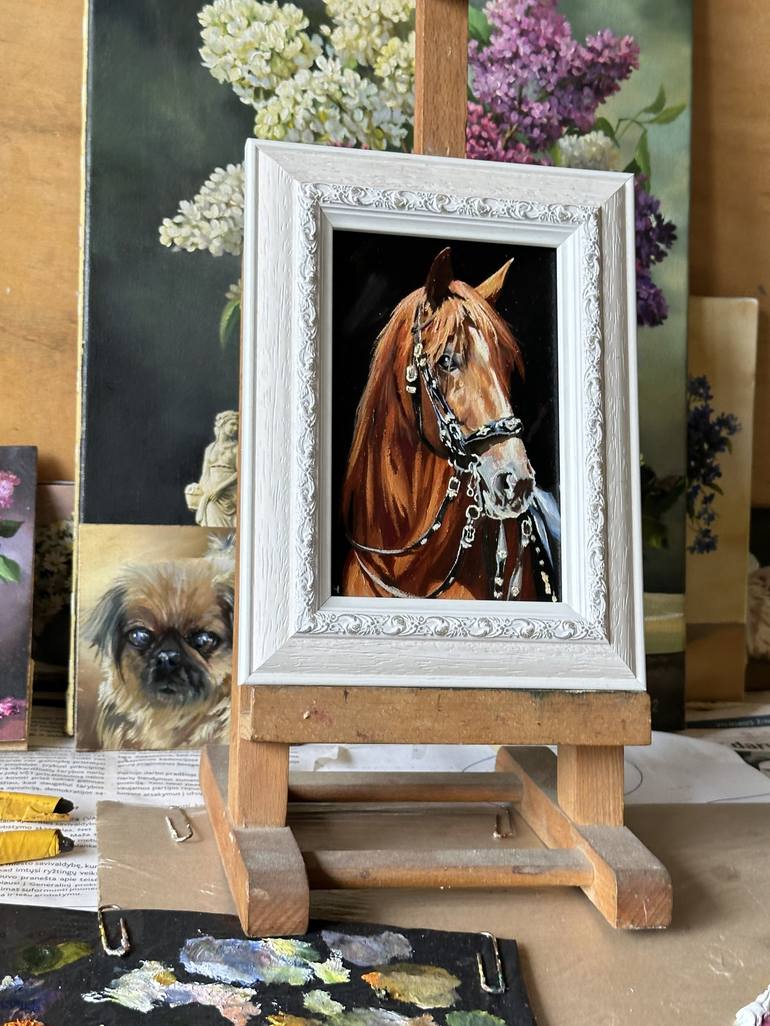 Original Contemporary Horse Painting by Tatjana Cechun