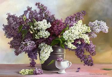 Original Classicism Floral Paintings by Tatjana Cechun