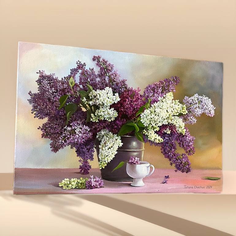 Original Classicism Floral Painting by Tatjana Cechun