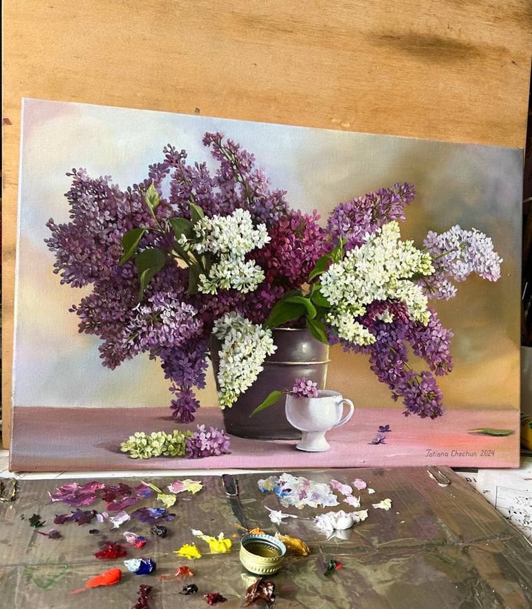 Original Classicism Floral Painting by Tatjana Cechun