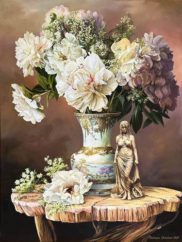 Original Contemporary Floral Paintings by Tatjana Cechun