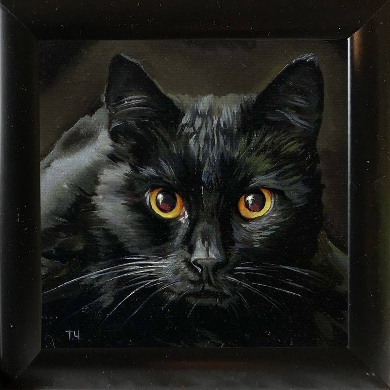 Original Contemporary Cats Painting by Tatjana Cechun