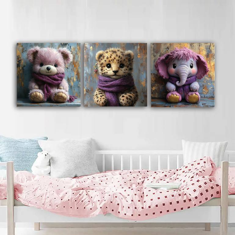 Original Illustration Children Mixed Media by Tatjana Cechun