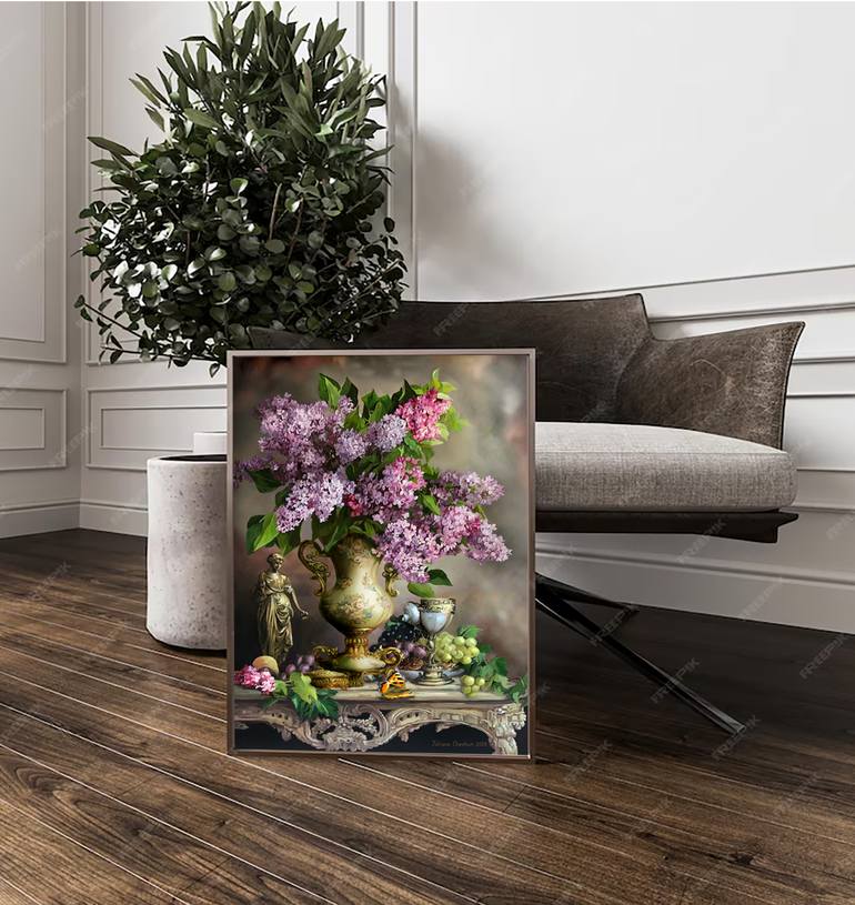 Original Classicism Still Life Mixed Media by Tatjana Cechun