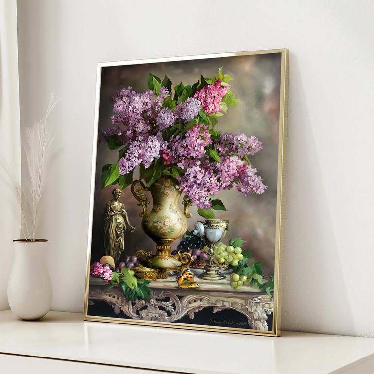 Original Classicism Still Life Mixed Media by Tatjana Cechun