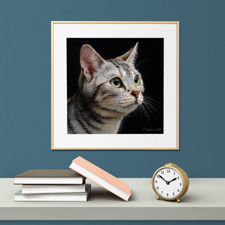 Original Contemporary Cats Painting by Tatjana Cechun