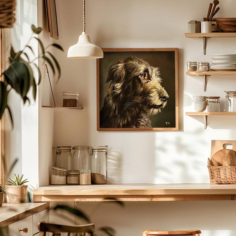 Original Portraiture Dogs Painting by Tatjana Cechun