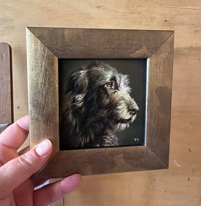 Original Portraiture Dogs Painting by Tatjana Cechun