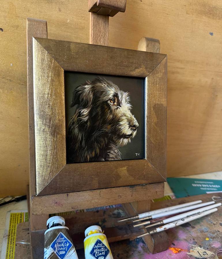 Original Portraiture Dogs Painting by Tatjana Cechun