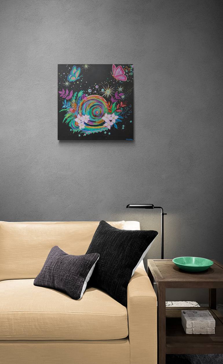 Original Abstract Floral Painting by Kristina Janekova