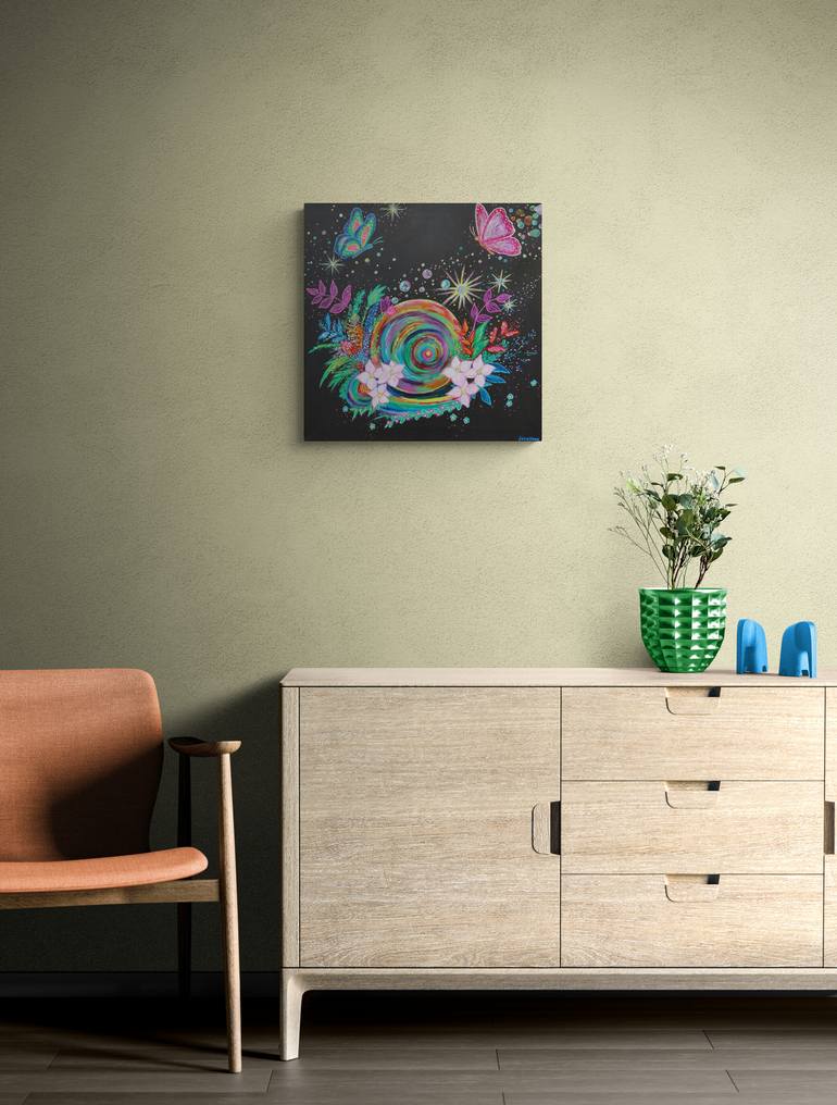 Original Abstract Floral Painting by Kristina Janekova