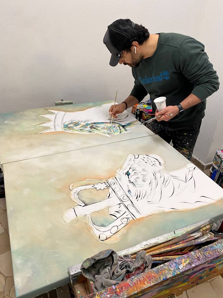 Original Contemporary Animal Painting by Hani Badawi Leo