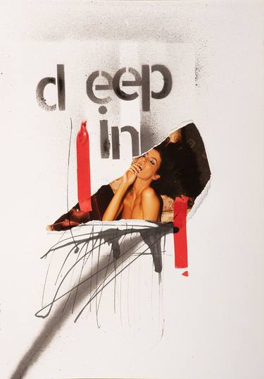 Original Fine Art Erotic Collage by Martin Wieland